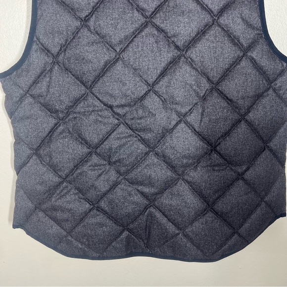 J. Crew Factory Textured Quilted Down Puffer Vest Gray Size XL Gold Zipper - Picture 8 of 8